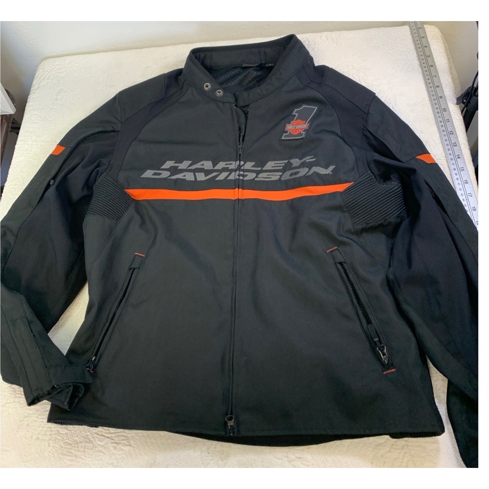 Harley-Davidson Killian Riding Jacket Mens Large Black Orange 98239-18VM